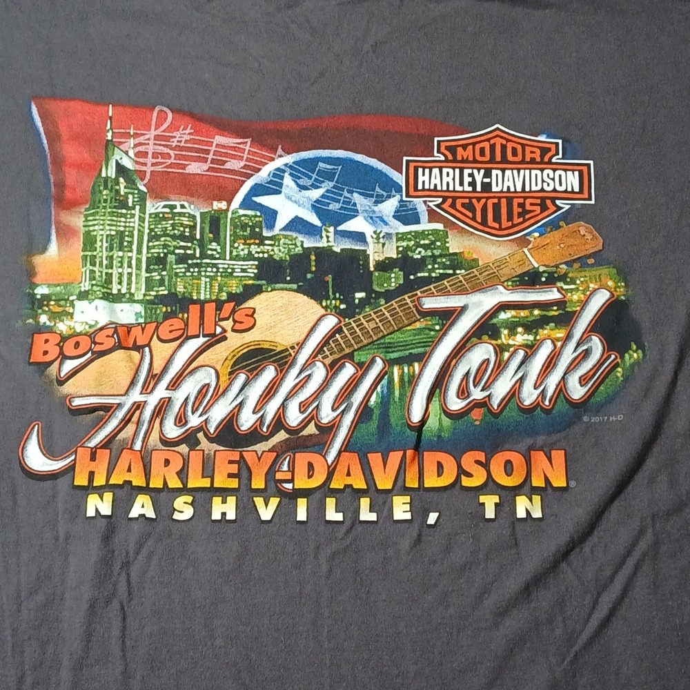 Harley Davidson Shirt Men XL Gray Motorcycle Biker T Shirt Honky Tonk Nashville